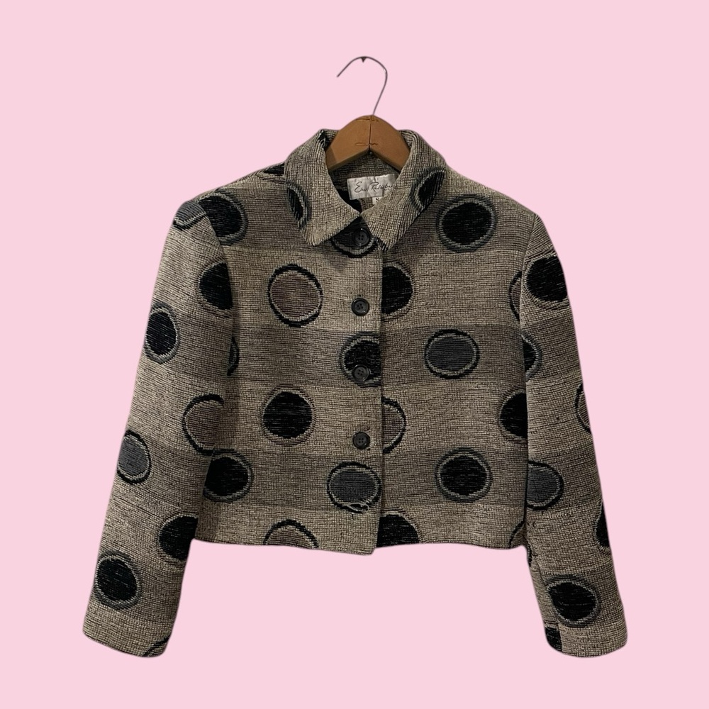 90s vintage / chunky cropped printed jacket